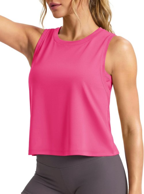 MAGCOMSEN Women's Athletic Crop Tank Top - Quick Dry, Moisture-Wicking Sleeveless Design for Yoga & Gym