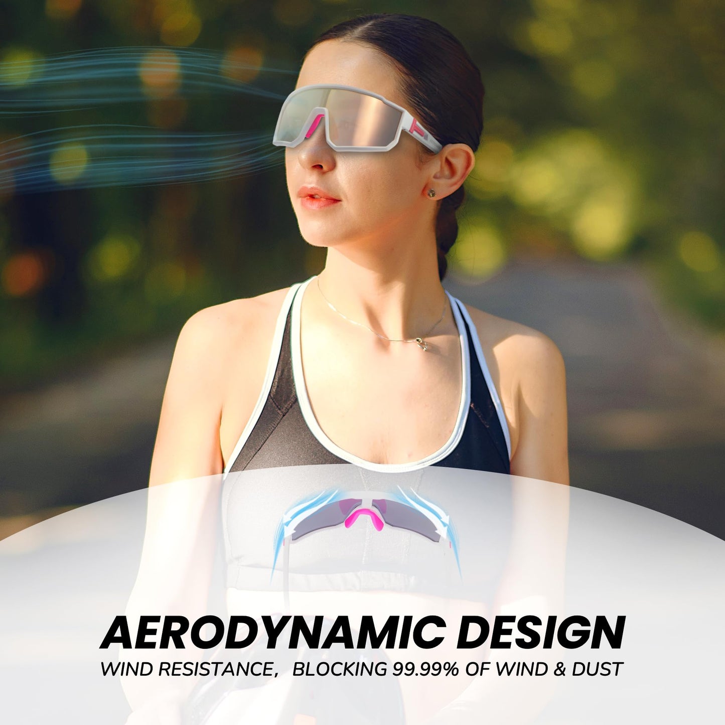 Polarized Running Sunglasses For Women, UV400 with Adjustble Nose Pad for Cycling, Hiking,Beach Volleyball