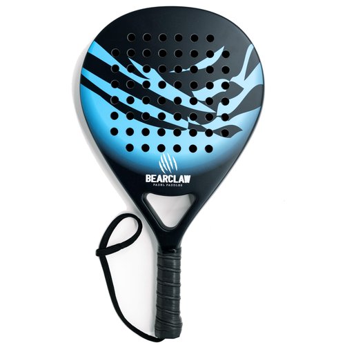 Padel Racket - Blue/Black - Carbon Fiber Surface with EVA Memory, Flex Foam Core - Lightweight Padel Racquet