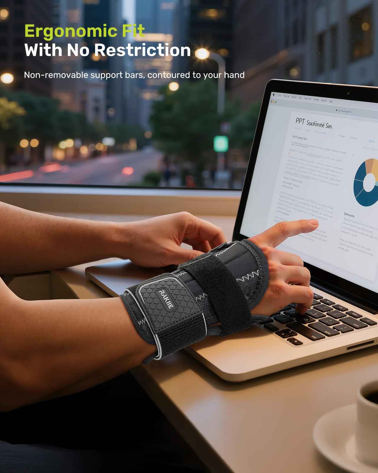 Rakiie Thumb Brace, 5X Ergonomic Reinforced Support Carpal Tunnel Wrist Brace Night Support for Tendonitis, Arthritis, CMC Pain Relief, De Quervain's Tenosynovitis, Right Hand, Gray Size S/M