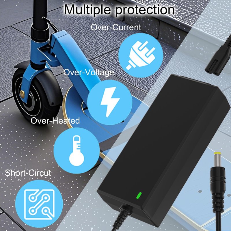 42V 2A Scooter Charger 4 in 1 Removable Connector for 36V Pocket Mod, Sports Mod Lithium Battery Compatible with GOTRAX,Ninebot,Hiboy Electric Scooter Charger