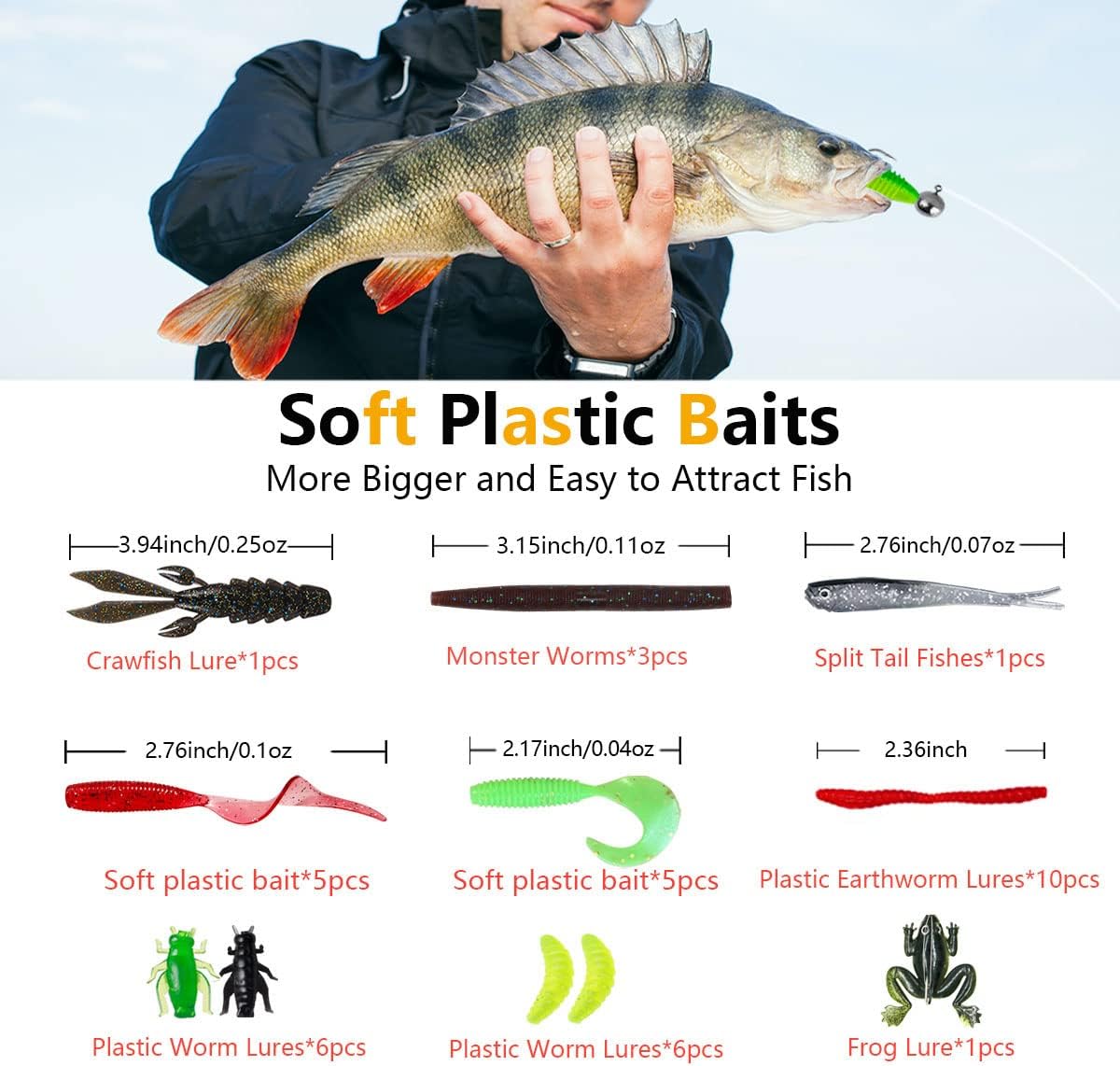 Skiennix Fishing Lures Kit - Complete Tackle Set with Crankbaits, Topwater Lures & More | Ideal for Bass & Trout