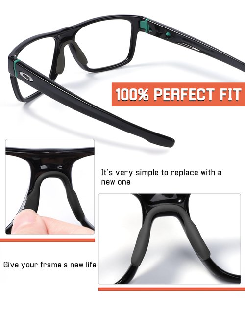 Bwake Standard Fit Replacement Nose Pieces Pads for Oakley Split Time Sunglasses OO4129 - Black