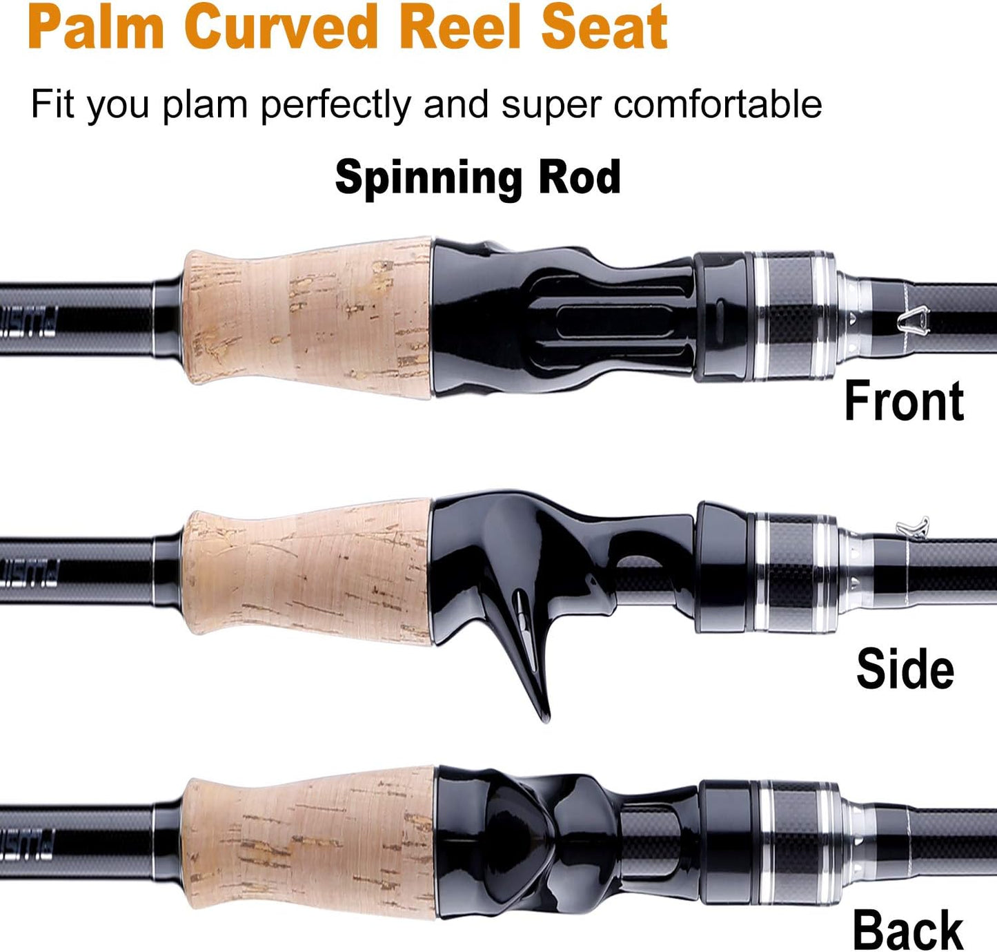 PLUSINNO Elite Hunter Fishing Rod - 7FT IM6 Graphite Spinning & Casting Rod with Stainless Steel Guides | Golden