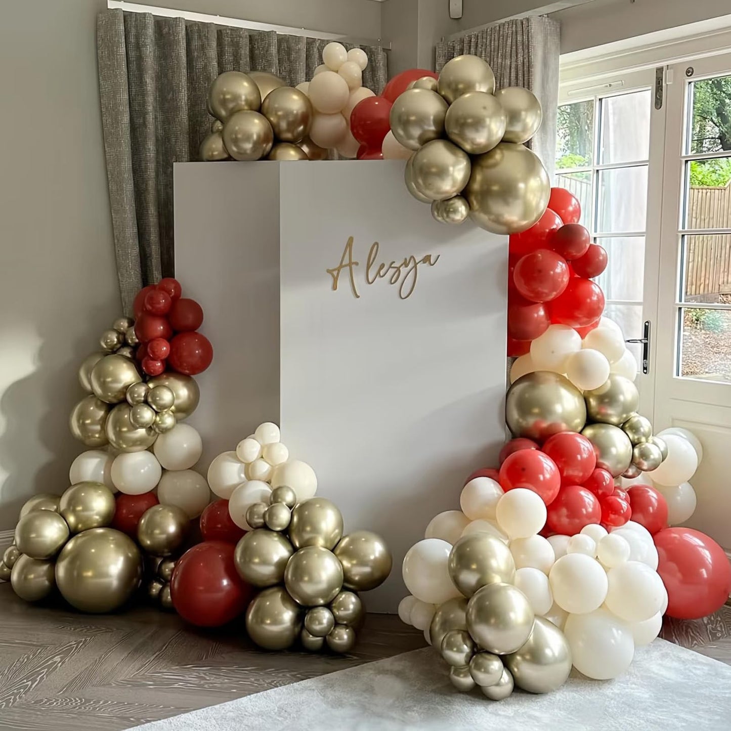 Red White Gold Balloon, 60 Pack 12 Inch Red Gold Balloon for Mother's Day Valentine's Day Women Birthday Wedding Bridal Shower Christmas Xmas Party Decorations