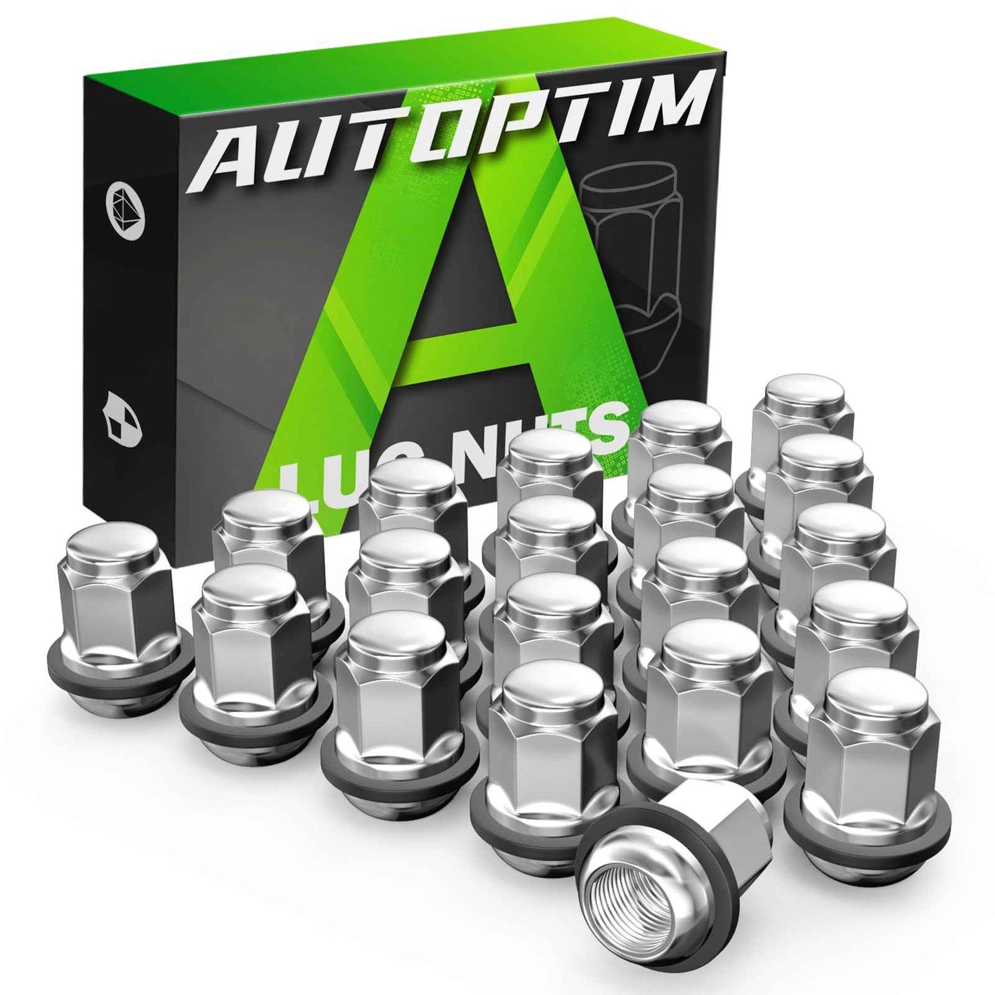AUTOPTIM M12X1.5 OEM Lug Nuts - Replacement for Honda Accord Civic HR-V Element Acura ILX TSX Factory Style Wheel, Radius Mag Seat with Detachable Plastic Washer Tire Lug Nuts