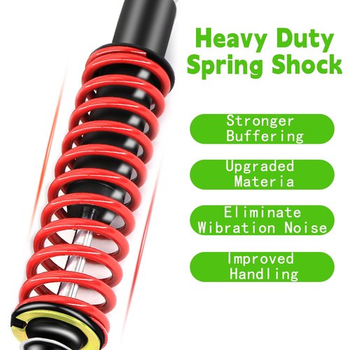 Golf Cart Front and rear shock absorbers with red coil springs,Fits EZGO Medalist/TXT 1994+ Newer G&E,OEM# 70928-G01 76418-G01