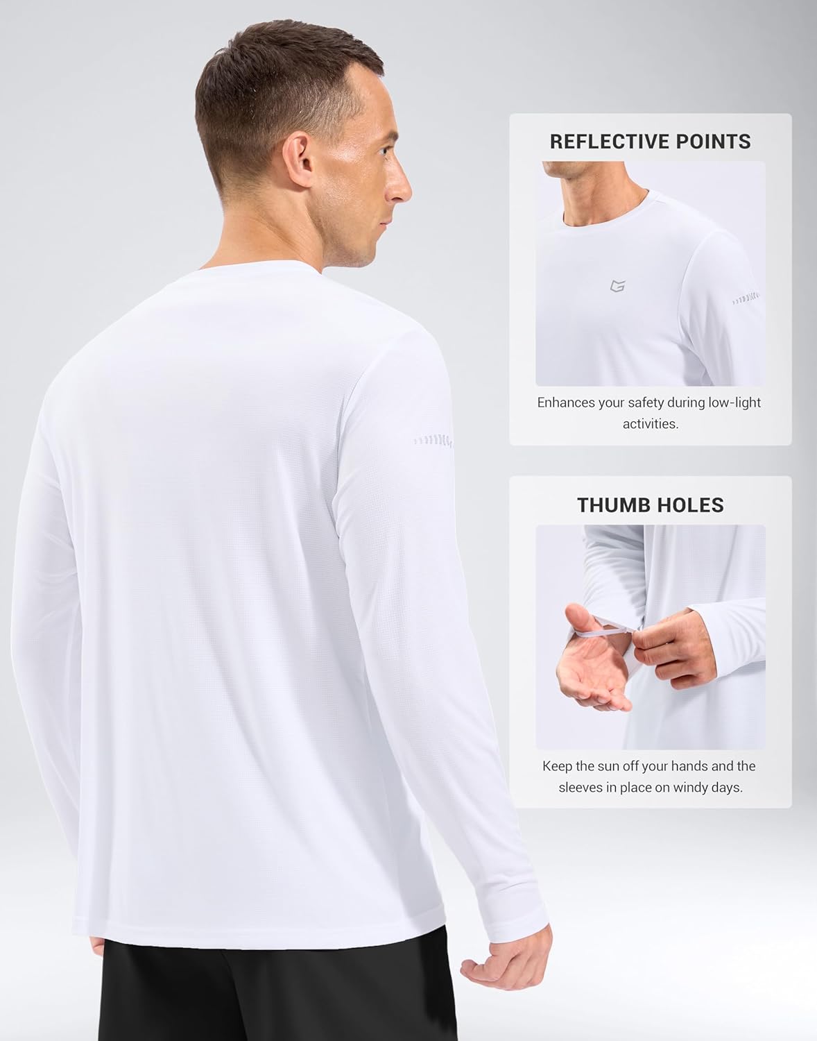 Skiennix Men's Long Sleeve UV Protection Shirt - UPF 50+ Lightweight Cooling Rash Guard