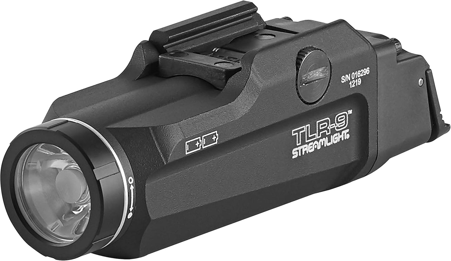 Streamlight TLR-9 Flex Tactical Light - Low-Profile Rail-Mounted Design | Includes CR123A Batteries, Black