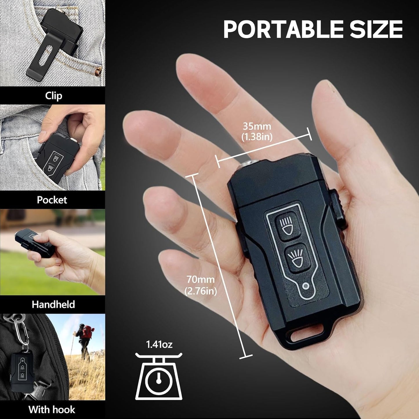 Rechargeable EDC Flashlight, Powerful Flashights，365nm UV Flashlight Black Light，Waterproof Multi-Mode Small Keychain Flashlight for Camping, Emergency，Pet Urine Detection，Resin Curing, Rocks