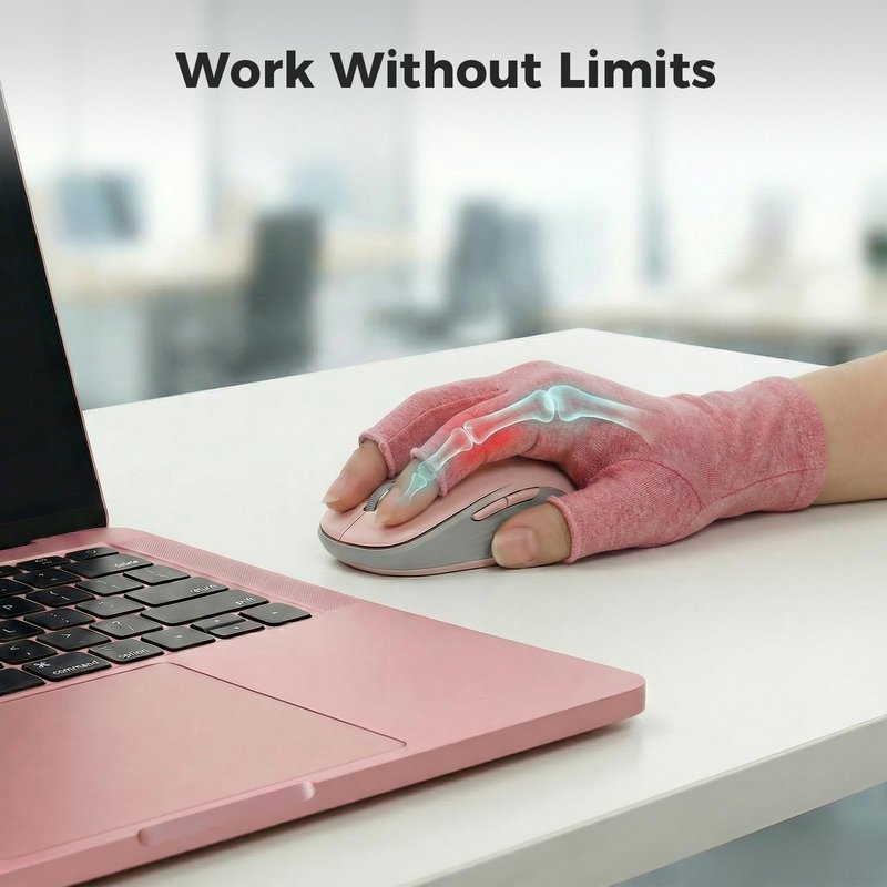 Donfri 2 Pairs Arthritis Gloves for Women for Pain,Compression Gloves Fingerless Gloves Hand Pain Relief Raynauds Typing Gaming (Pink, S)