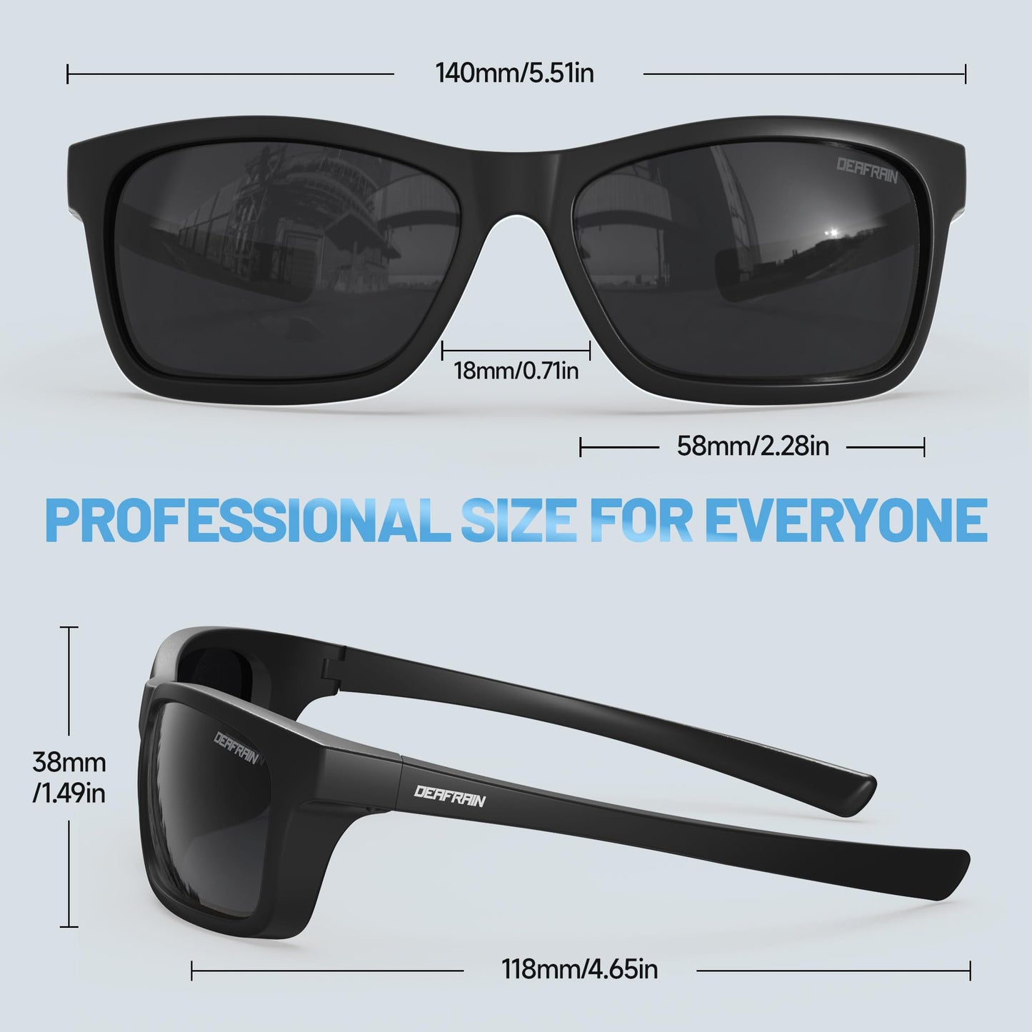 DEAFRAIN Kids Sunglasses for Boys Girls Unbreakable Flexible Frame Polarized Sports Youth Baseball Running Fishing Glasses for Age 7-14