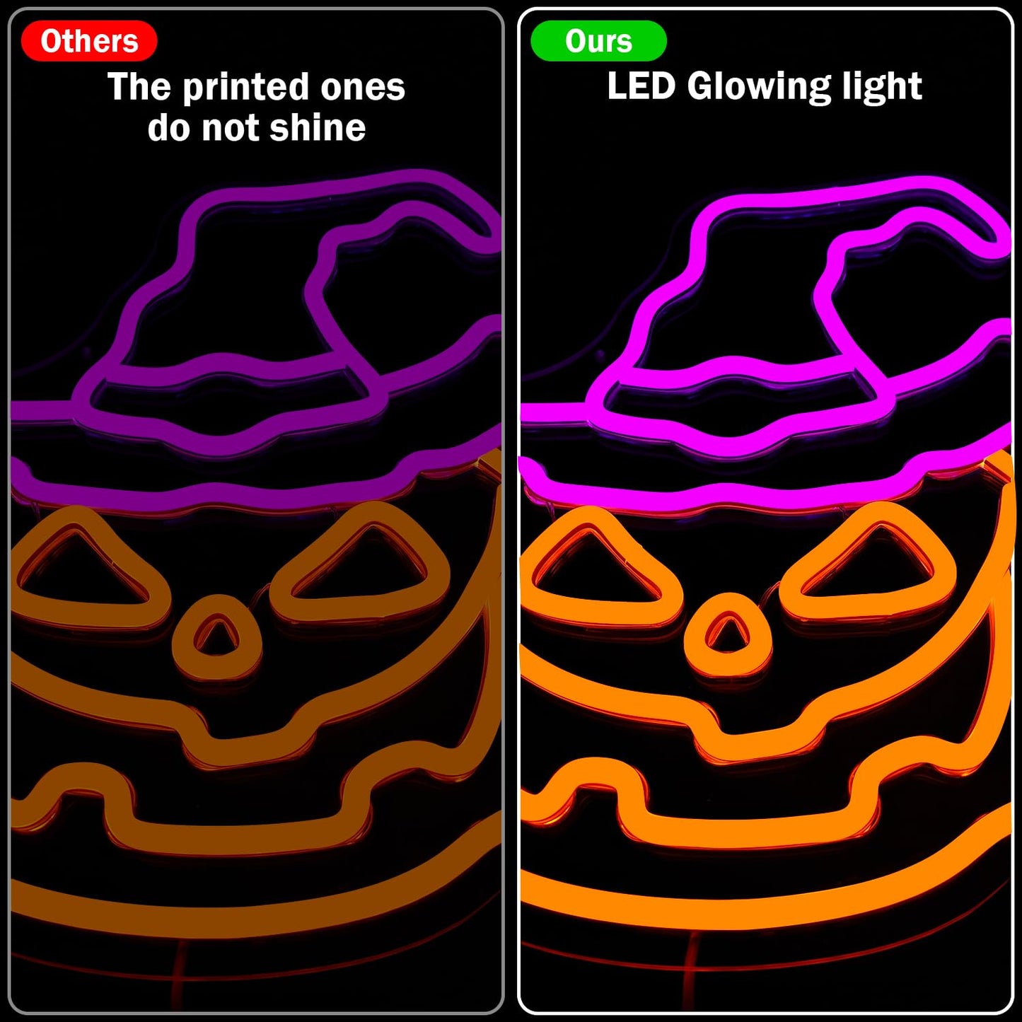 Halloween Neon Sign Dimmable Pumpkin Neon Sign for Wall Decor Halloween Pumpkin Neon Window Lights for Halloween Party Light Up Pumpkin Halloween Decor for Bedroom, Kids Room