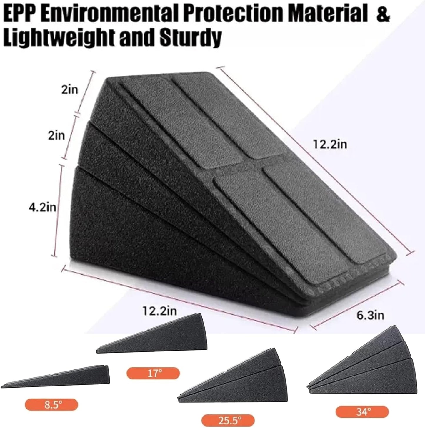 Squat Wedge | Adjustable Slant Board Calf Stretcher - Lightweight EPP Design, 520 lbs Capacity