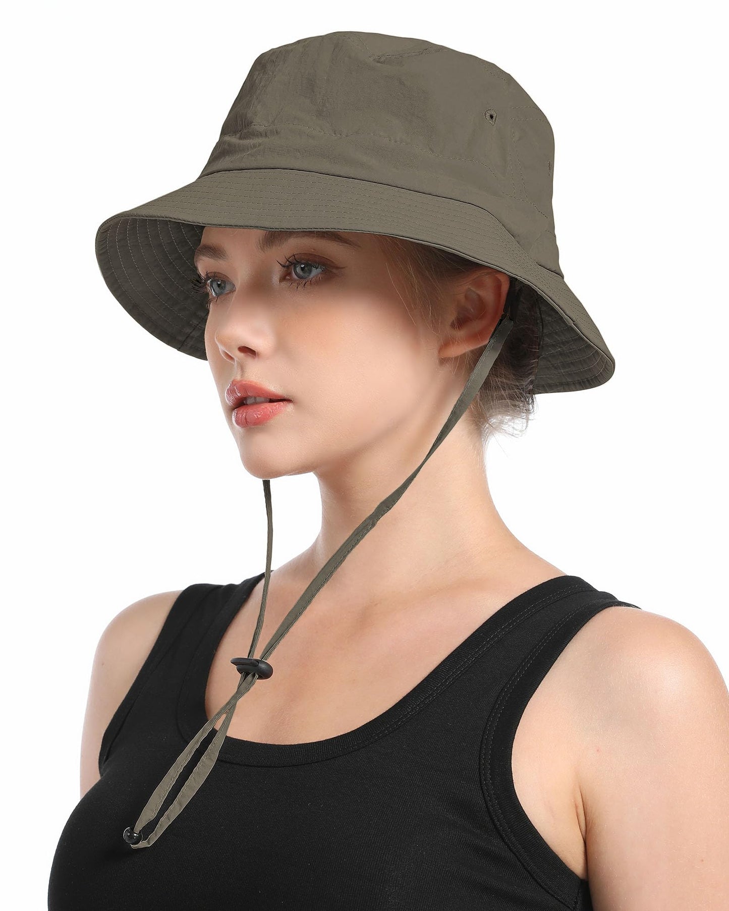 TILUYAMO Waterproof Bucket Hat Rain Hat for Women Men UV Protection Packable Sun Hat Fishing Hiking (Army Green)