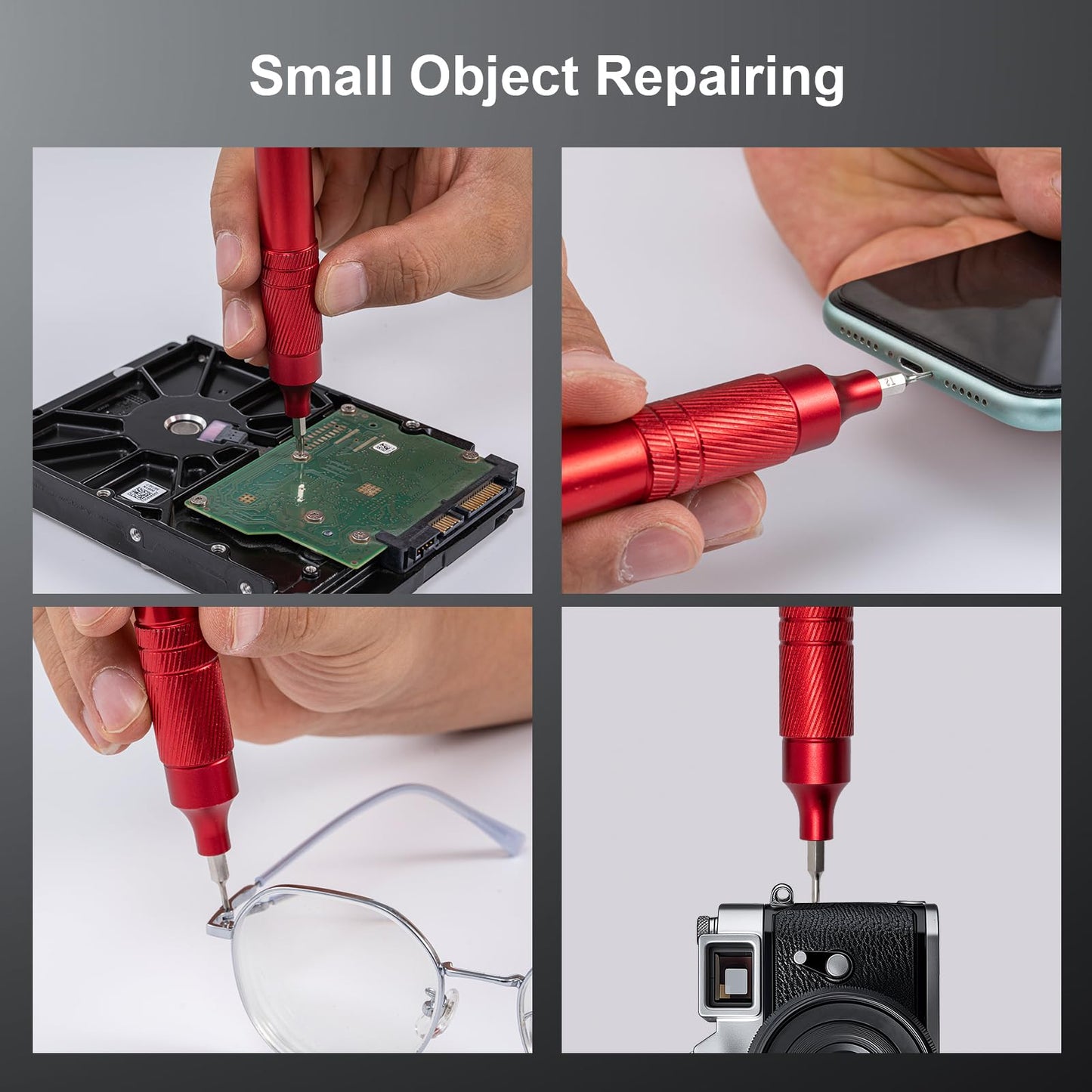 24-in-1 Precision Screwdriver Set, Magnetic Multi Bit Mini Screwdriver Set, Pen Style Repair Tool Kit for Eyeglass, Watch, Computer, Jewelry, Laptop, Phone and Electronic (Red)