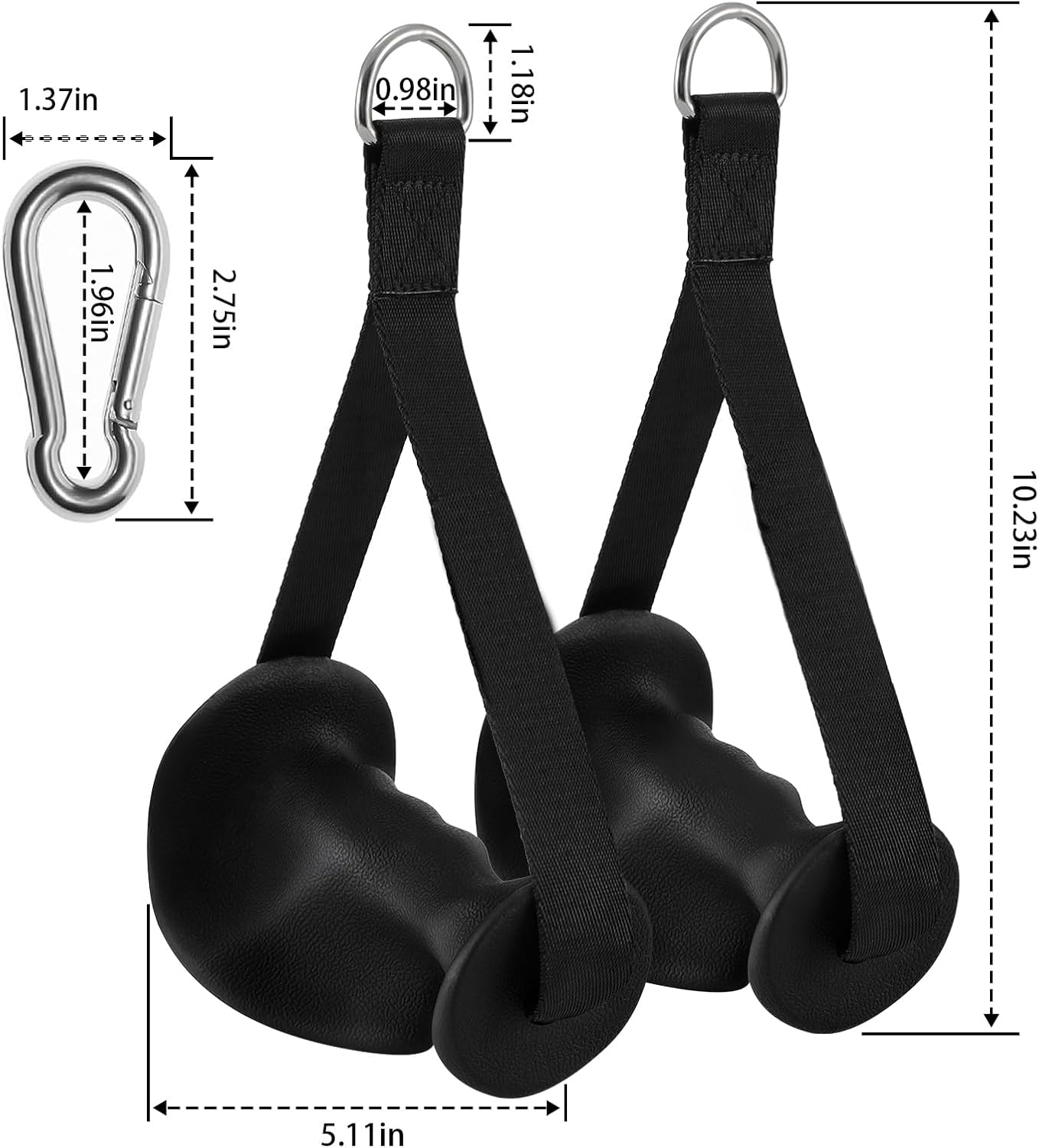 Skiennix Exercise Handles - Ergonomic Cable Machine Attachments | Non-Slip D Handle for Strength Training