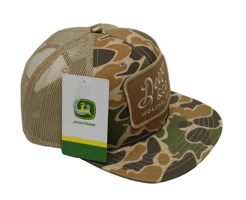 John Deere Men's Camo Deere Script Patch Hat/Cap