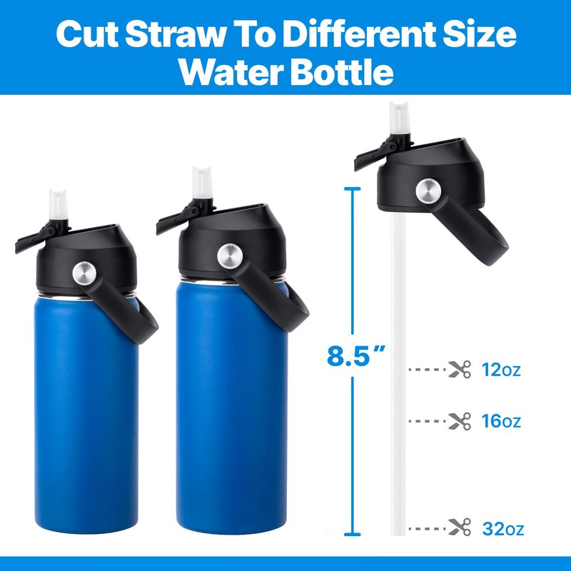 Bluwing Replacement Lid for Hydro Flask 12-64oz Wide Mouth, 2 Pack Straw Lids with Handle for Takeya, Iron Flask, koodee Wide Mouth Water Bottle, BPA Free(2 pack)