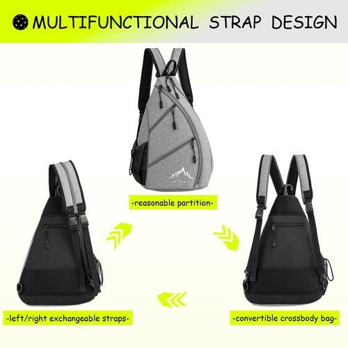 Himal Pickleball Bag Adjustable, Pickleball Backpack with Water Bottle Holder for Men and Women(Grey)