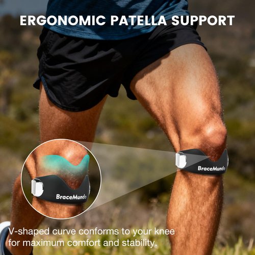 bracemundo 2 Pack Patellar Tendon Knee Strap – Adjustable Knee Brace for Jumper’s Knee, Tendonitis, Arthritis, Running, Basketball, Squats – Non-Slip Patella Band for Pain Relief & Joint Support