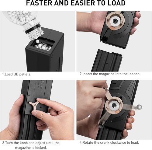 Ludex 6mm Airsoft Speed Loader - 1600 Round Capacity for M4/M16/AK/MP5/G3 Series AEG Rifles