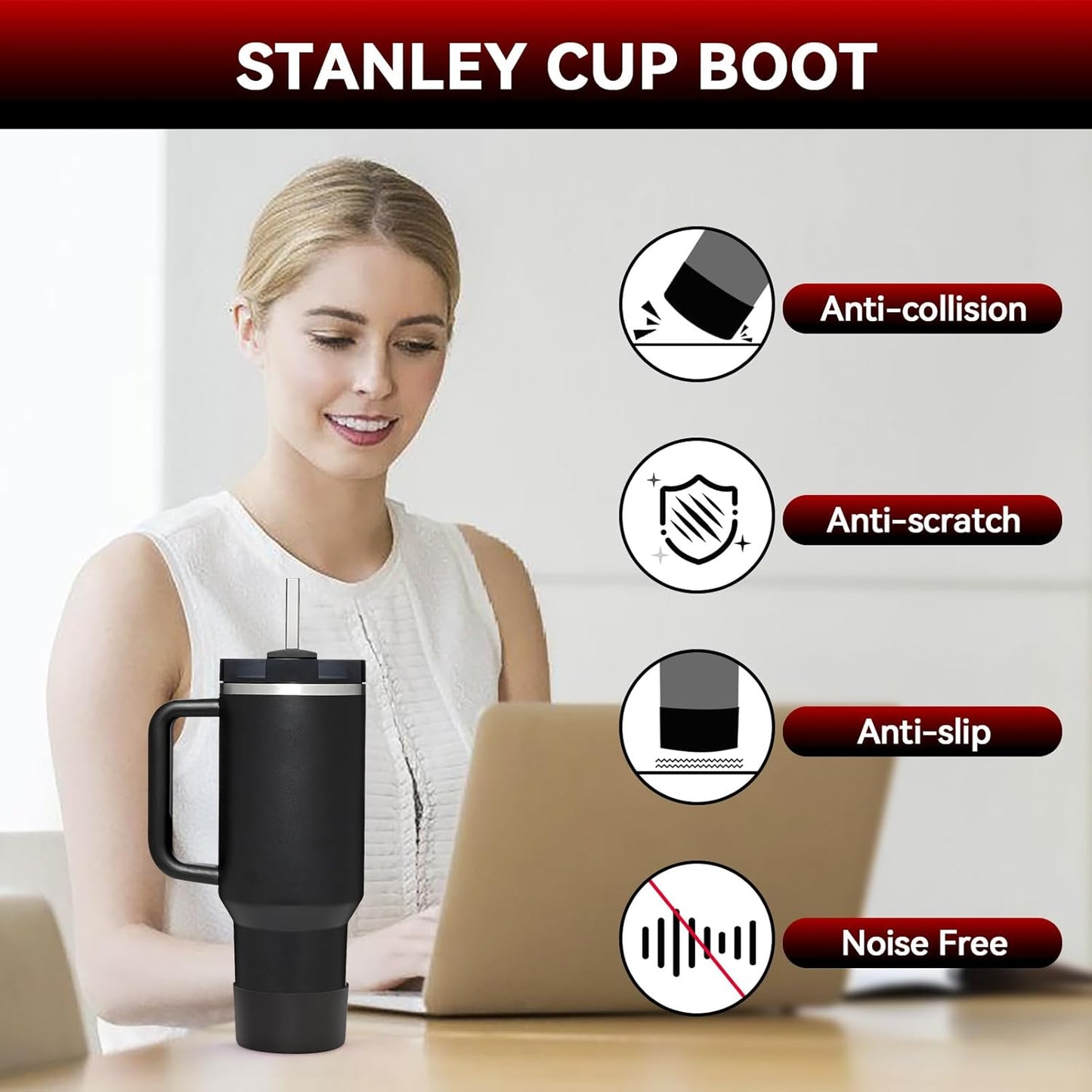 PICcircuit Silicone Bottoms for Stanley Boot | 2PCS for Quencher & Hydro Flask Tumblers - Scratch & Noise Protection