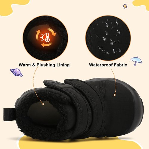 LeIsfIt Toddler Boots - Cozy Plush Lining Winter Shoes for Girls & Boys | Warm Faux Fur Booties