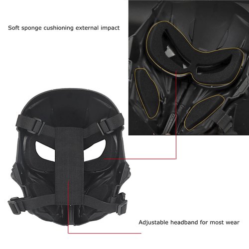 JFFCESTORE Airsoft Mask Balaclava Face Mask Tactical Mask Paintball Headgear Mask Dual Mode Hoods Face Mask for Halloween Paintball CS Game Cosplay and Masquerade Party (Black)