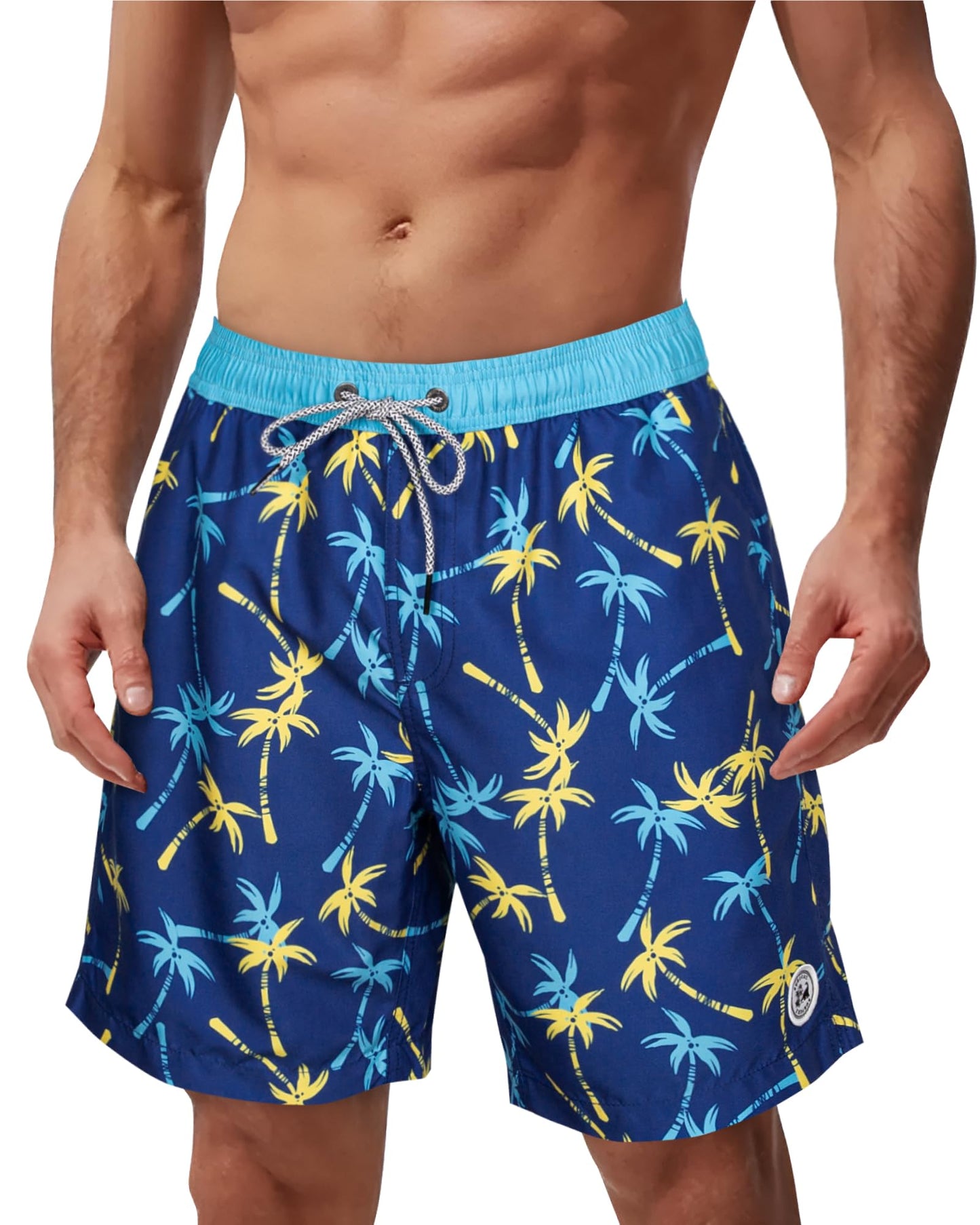 SURF CUZ Volley Shorts Swimming Trunks Quick Dry Swim Shorts, Colorful Coconuts, Small