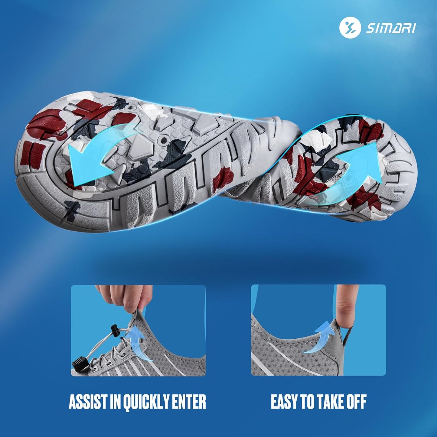 SIMARI Water Shoes - Quick-Dry Aqua Socks for Men & Women | Lightweight Non-Slip Swim Shoes for Beach Sports