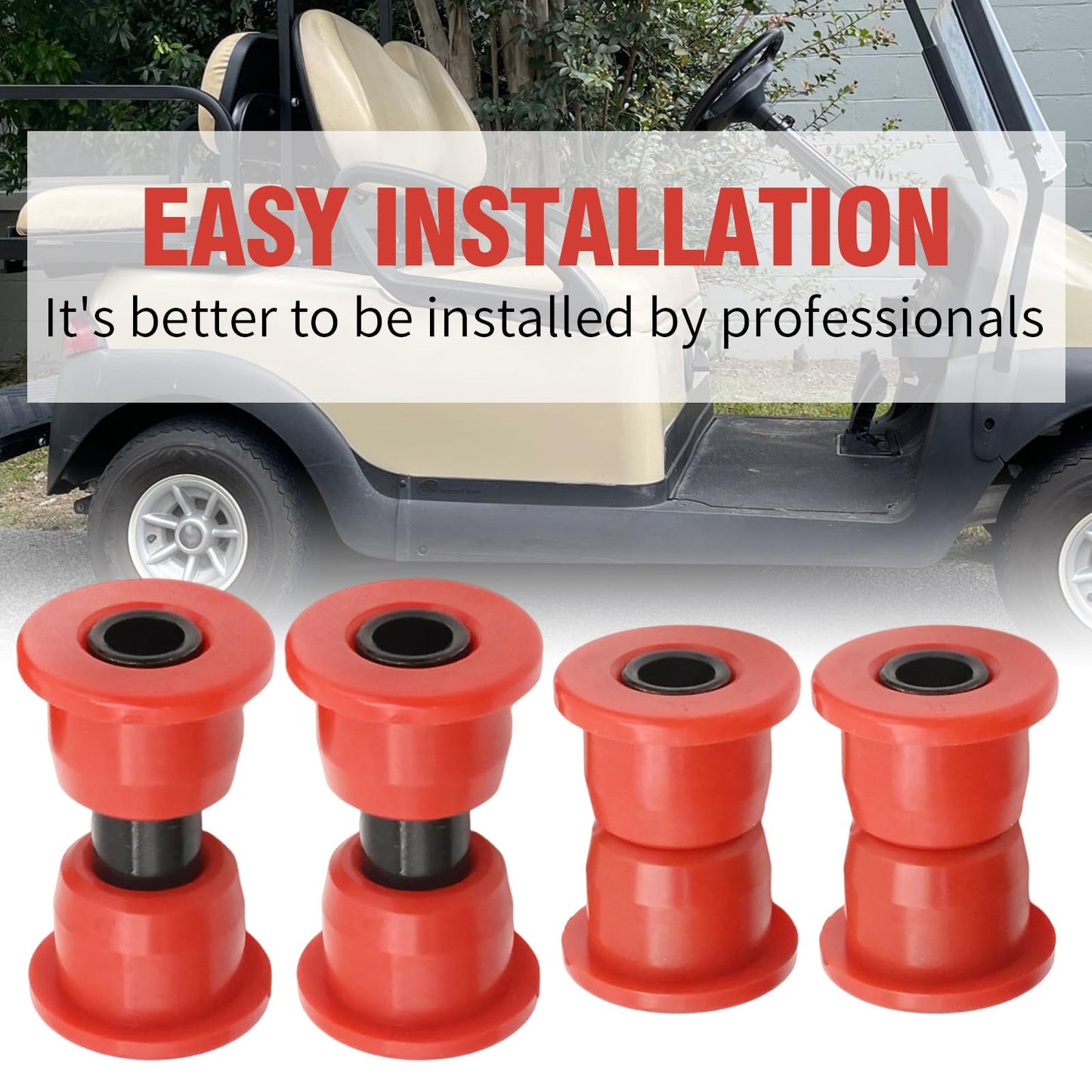 SYOWADA Golf Cart Front Bushing Kit with Polyurethane Bushings & Sleeves, Front Lower Spring Upper A-Arm Bushing Kit, Replacement for Club Car Precedent 2004-Up, Replaces 102289901