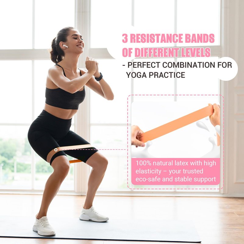 JHMFDDSB Pilates Ring Set, Pilates Essentials Kit with Pilates Ring and Ball, 3 Resistance Bands, Portable Bag & Training Poster, at Home Pilates Starter Workouts Equipment Kit for Women