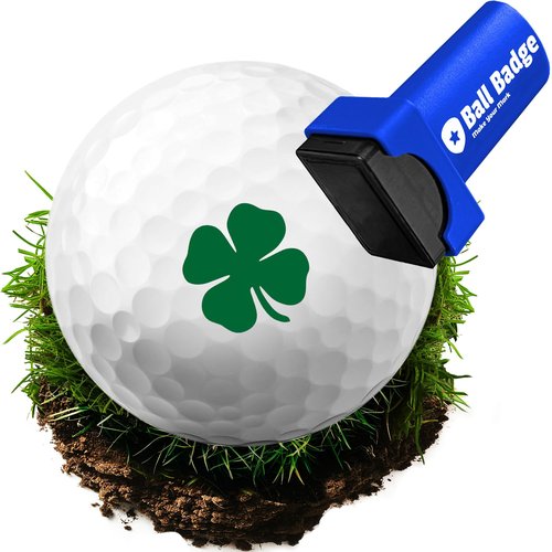 HODL 21 Ball Badge - Golf Ball Stamp (The Icon Series), Golf Ball Marker, Reusable Golf Ball Marking Tool to Identify Golf Balls (Lucky Four Leaf Clover Shamrock)