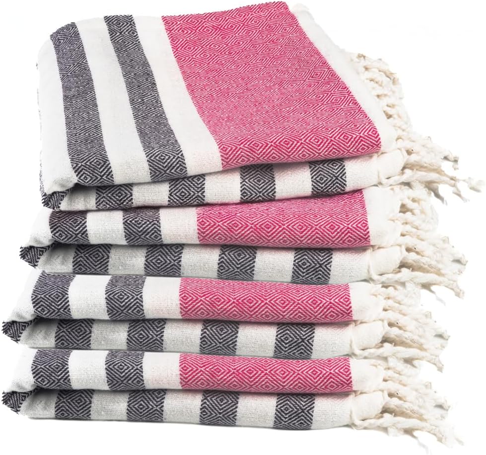 Rosé Obsidian Cotton Turkish Beach Towel - Oversized 36"x72" Quick Dry, Absorbent & Sand Resistant (4 Pack)