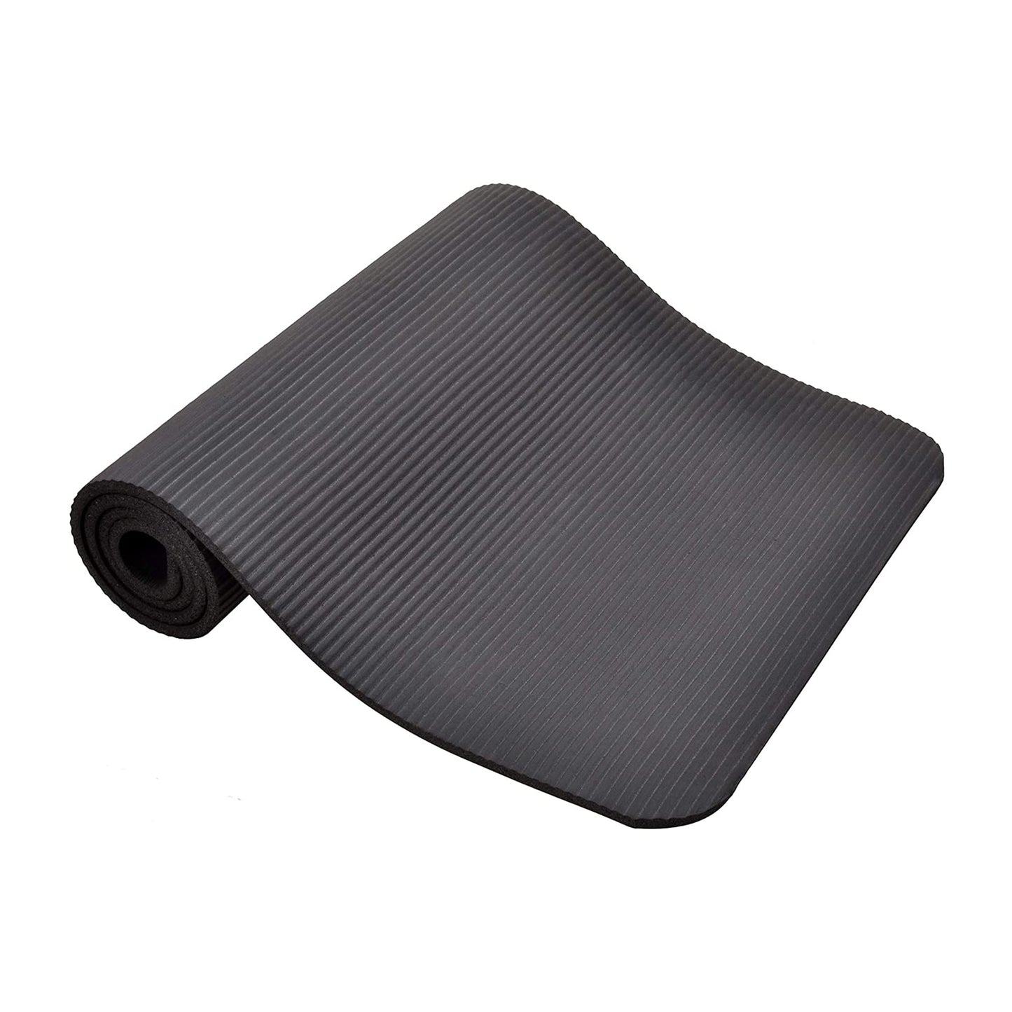 BalanceFrom Fitness GoYoga+ 71x24in Extra Thick High Density Exercise Yoga Mat w/24x10in Knee Pad & Carrying Strap, Black