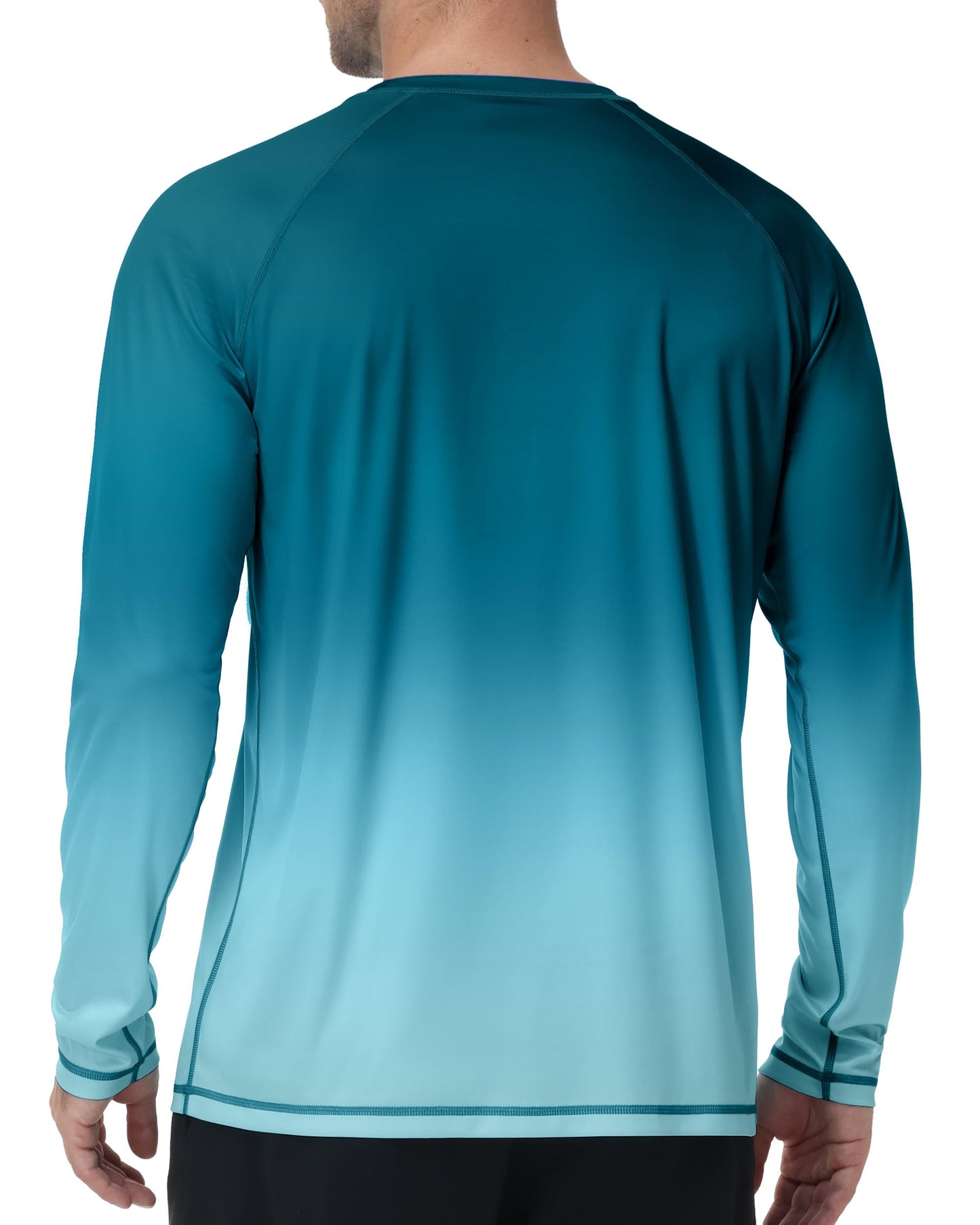 Roadbox Men's UPF 50+ Swim Rash Guard, Long Sleeve UV Sun Protection SPF Shirts, Quick Dry Lightweight Water T-Shirt for Diving Beach Surfing Fishing (L)