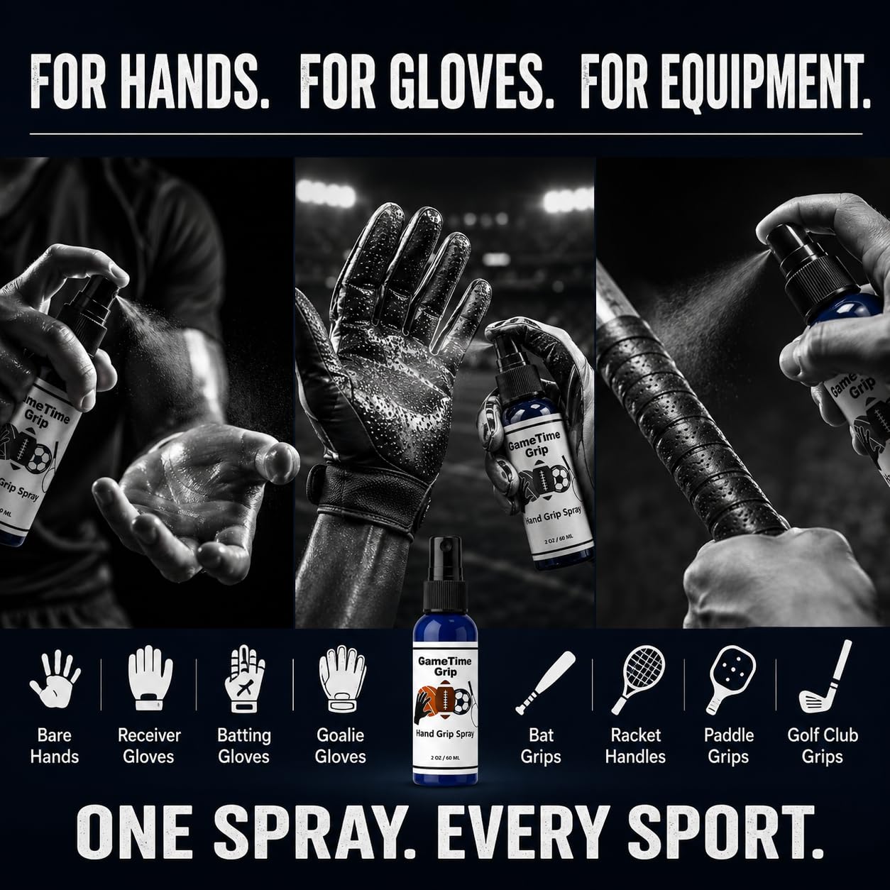 Sports Athlete Hand Grip Spray - Improved Performance, Maximize Control, and Enhance Grip - for Athletes: Pickleball, Football, Tennis, Basketball, Baseball, Golf, Pole Dancing - Natural Rosin-Based Solution