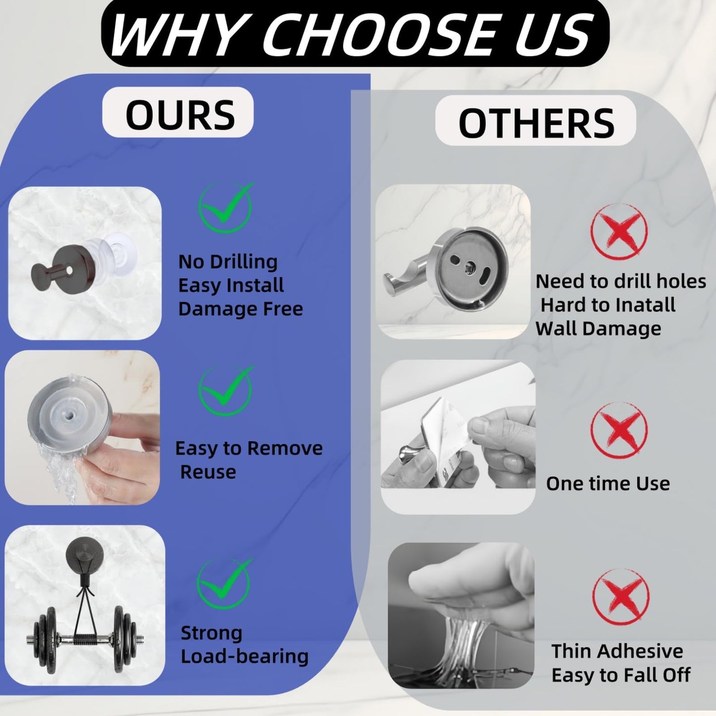 Duilahren Suction Cup Hooks for Wreaths on Glass，Removable Towel Hooks for Bathroom,Window,Glass Door,Wall, Hook for Hanging Bath Robe,Looafh,Name Sign on Front Door,2 Pack,Black