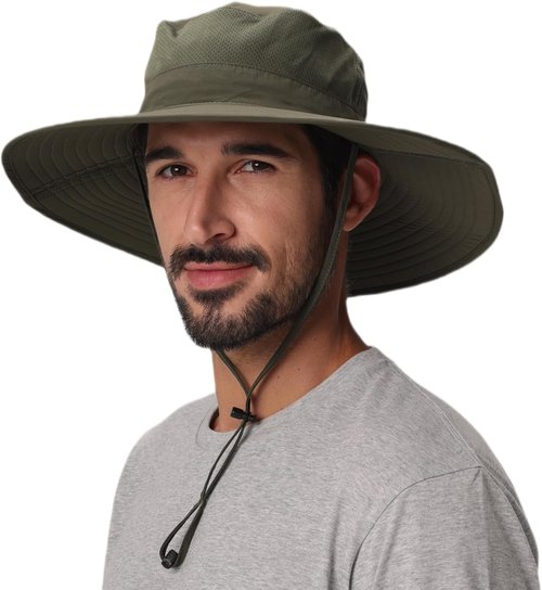 Home Prefer UPF50+ Men's Sun Hat - Wide Brim UV Protection for Fishing & Gardening | Foldable Design