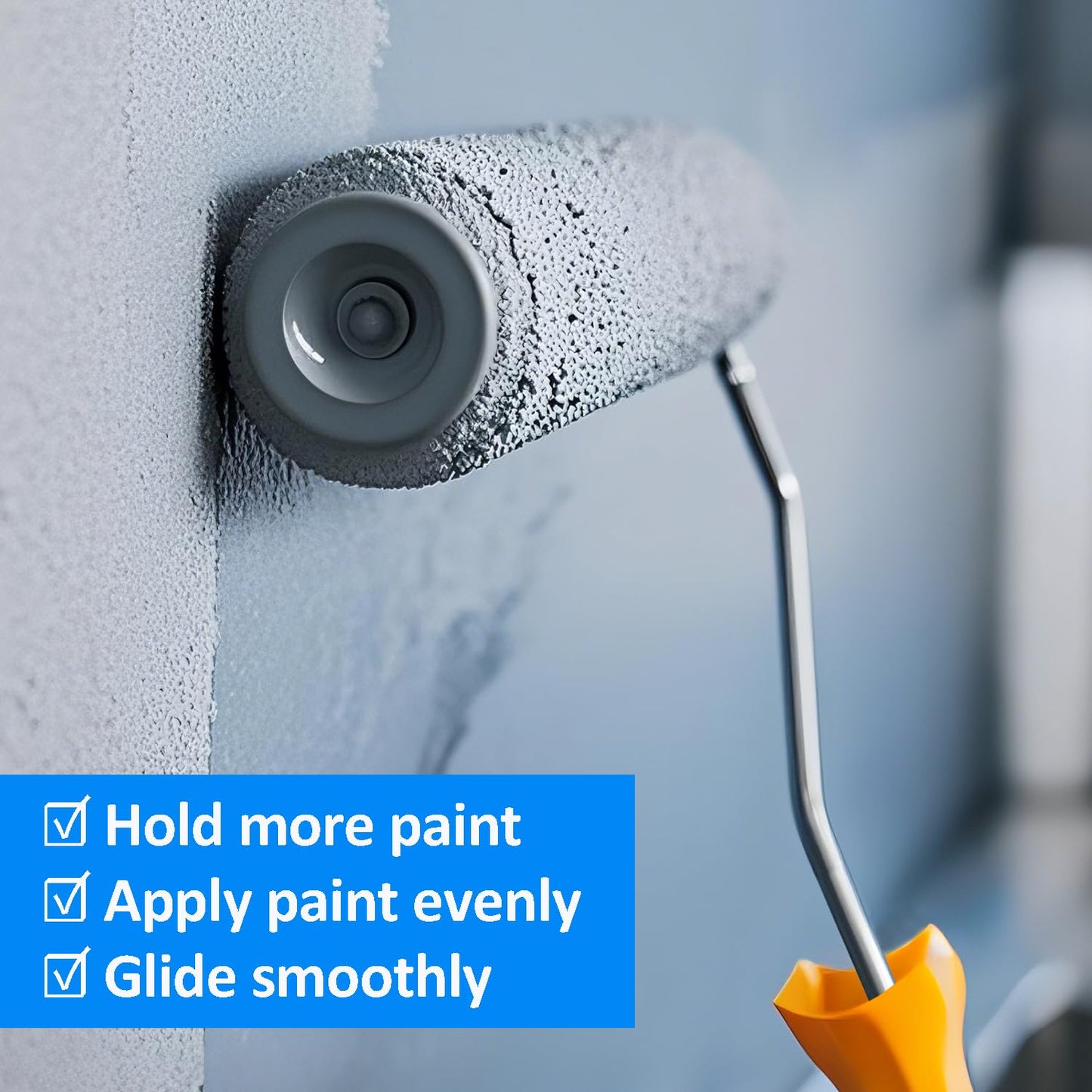 King Origin 9 Inch Microfiber Paint Roller Covers, 1/2" Nap, 3-Pack Paint Rollers for Wall & Ceiling Painting, Professional & Home Use