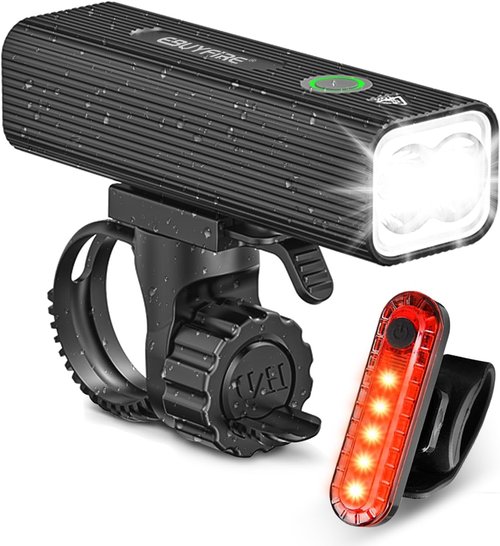 EBUYFIRE Bike Light USB Rechargeable Bicycle Lights, Bicycle Front Headlight and Taillight, 5 Light Modes Bike Headlight for Night Riding