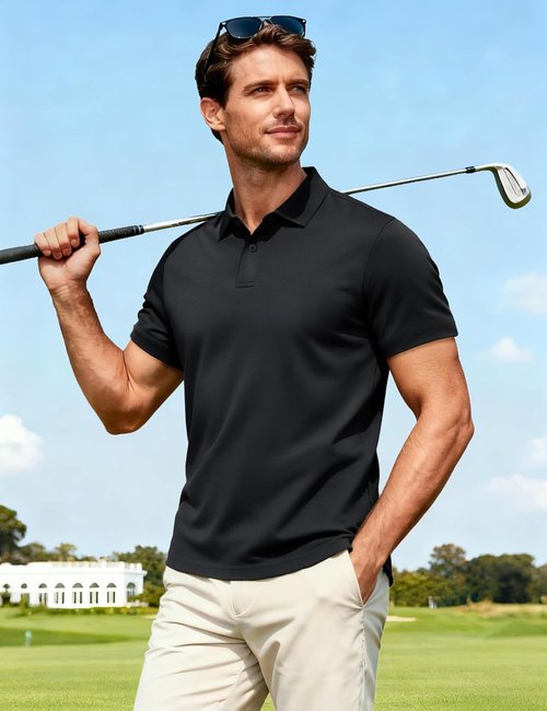 MAGCOMSEN Men's Polo Shirt - Short Sleeve Dry Fit Breathable Golf & Casual Wear | Athletic Comfort