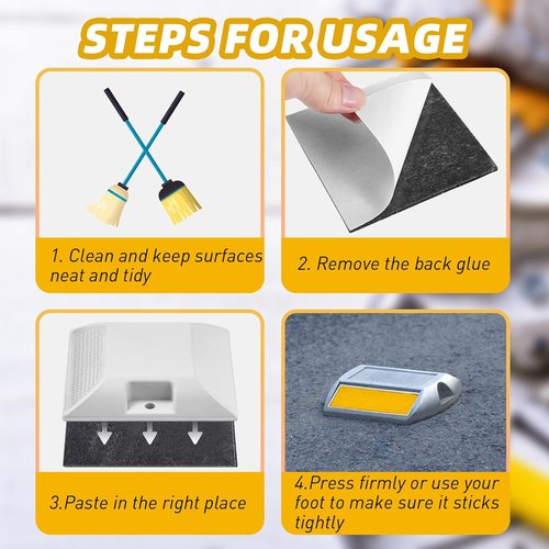 Gueevin 20 Pcs Adhesive Pads - Industrial Grade Glue for 4 Inch Driveway Reflector Markers