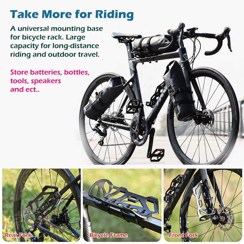 BEENOPT 5L Bike Fork Bag with Multipurpose Cage for Cycling Touring,Lightweight Bicycle Waterproof Dry Cargo Rack Bag for MTB,Road,Mountain,Folding bikes