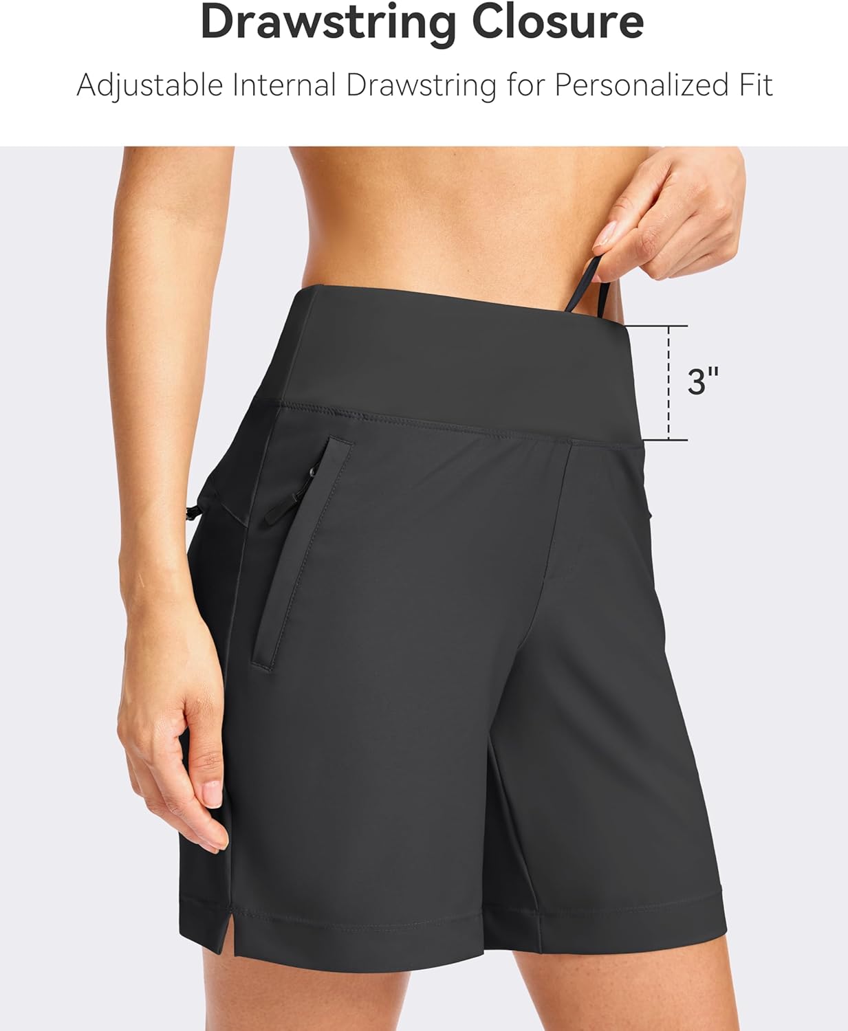 SANTINY Women's Hiking Shorts - Lightweight Quick-Dry with 3 Zipper Pockets | 5''/7'' Sizes