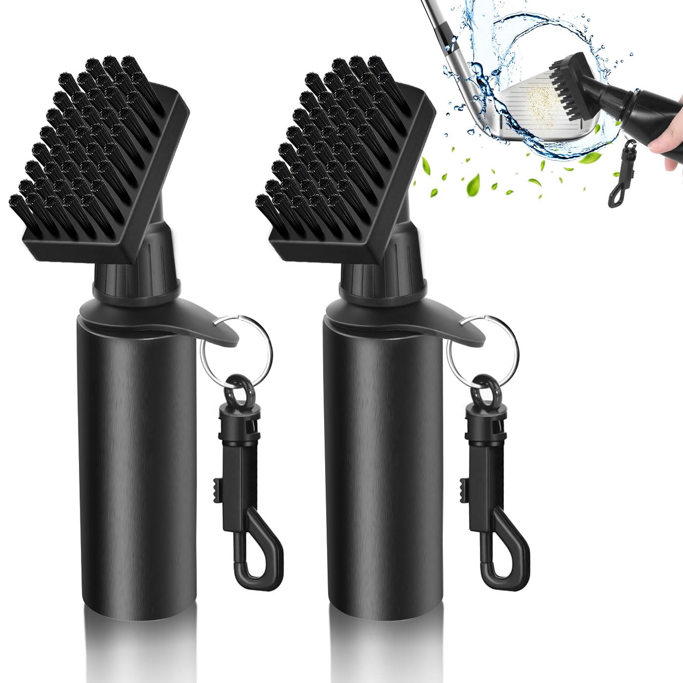 WXJ13 2 PCS Golf Clubs Cleaning Water Brush,Golf Club Groove Cleaner Brush with Leakproof Reservoir Tube, Squeeze Bottle