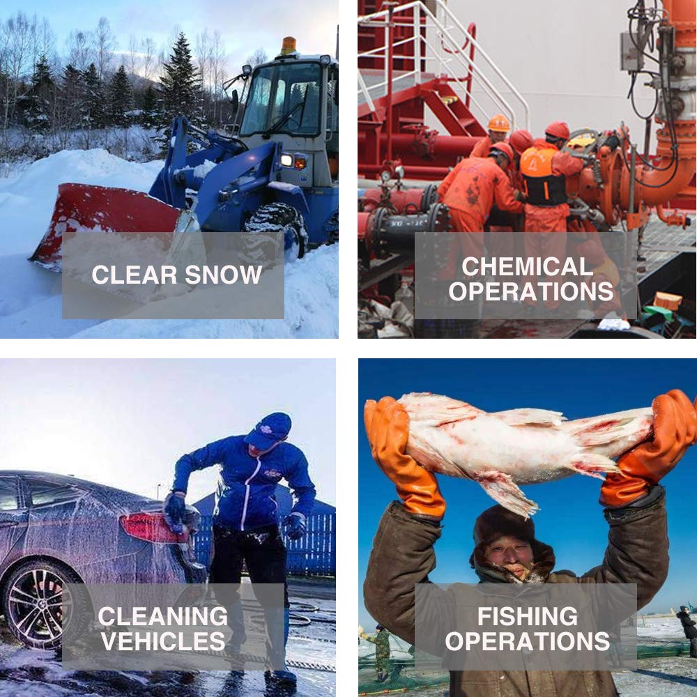 LIICHAAO 1-4Pairs Insulated&Waterproof,Chemical & Oil Resistant, Freezer Work,Warm Gloves,Non-Slip,Ultra Flexible(1 PAIR) (Large (Pack of 1))