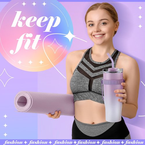 Poen 7 Pcs Pilates Essentials Kit for Women Home Workout Pilates Equipment Ring and Ball Set with 11.81 Inch Circle 9.84 Inch Yoga Ball Resistance Bands Cup Bag Socks for Beginners(Purple)