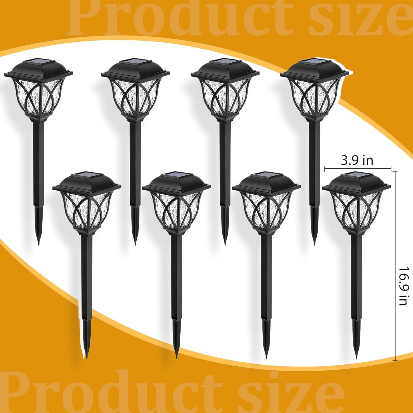 8 Pack GIGALUMI Waterproof LED Solar Garden Lights - Outdoor Patio & Landscape Decor